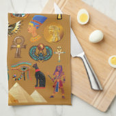 Alte ägyptische Hieroglyphie-Muster Hieroglyphi Geschirrtuch (Viertel Falte)