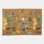 Alte ägyptische Hieroglyphie-Muster Hieroglyphi Geschirrtuch (Horizontal)