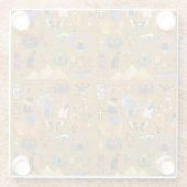 Alte ägyptische Hieroglyphie-Muster Hieroglyphi Glasuntersetzer (Rückseite)