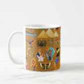 Alte ägyptische Hieroglyphie-Muster Hieroglyphi Kaffeetasse (Links)