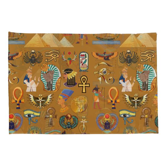 Alte ägyptische Hieroglyphie-Muster Hieroglyphi Kissenbezug (Rückseite-Rechts)