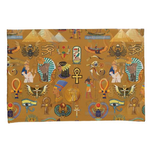 Alte ägyptische Hieroglyphie-Muster Hieroglyphi Kissenbezug (Vorderseite-Rechts)