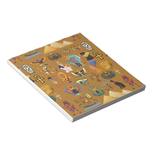 Alte ägyptische Hieroglyphie-Muster Hieroglyphi Notizblock (angewinkelt)