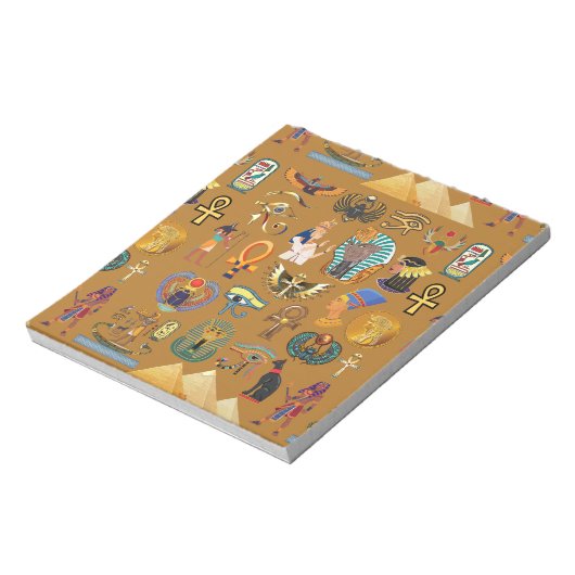 Alte ägyptische Hieroglyphie-Muster Hieroglyphi Notizblock (Rotiert)