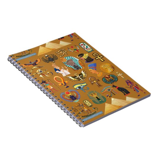 Alte ägyptische Hieroglyphie-Muster Hieroglyphi Notizblock (Rechte Seite)