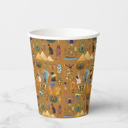 Alte ägyptische Hieroglyphie-Muster Hieroglyphi Pappbecher (Vorderseite)