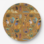Alte ägyptische Hieroglyphie-Muster Hieroglyphi Pappteller (Vorderseite)