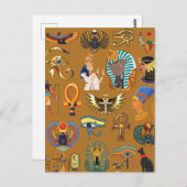 Alte ägyptische Hieroglyphie-Muster Hieroglyphi Postkarte (Vorne/Hinten)
