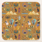 Alte ägyptische Hieroglyphie-Muster Hieroglyphi Rechteckiger Pappuntersetzer (Vorderseite)
