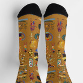 Alte ägyptische Hieroglyphie-Muster Hieroglyphi Socken (Oben)