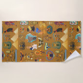Alte ägyptische Hieroglyphie-Muster Hieroglyphi Strandtuch (Vorderseite)