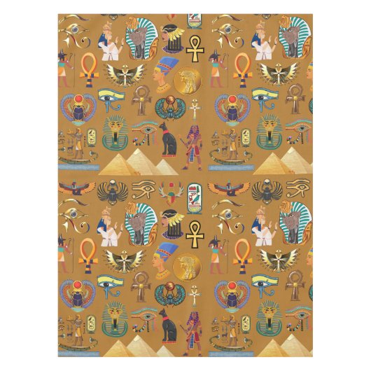 Alte ägyptische Hieroglyphie-Muster Hieroglyphi Tischdecke (Vorderseite)