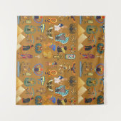 Alte ägyptische Hieroglyphie-Muster Hieroglyphi Wandteppich (Vorderseite (Horizontal))