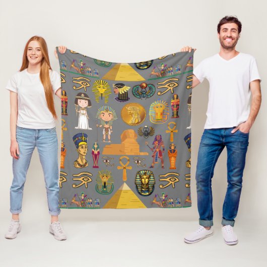 Alte ägyptische Hieroglyphie-Muster Pharao Fleecedecke (Beispiel)