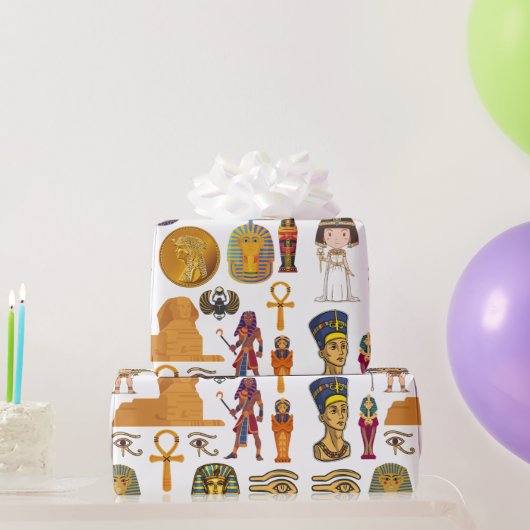 Alte ägyptische Hieroglyphie-Muster Pharao Geschenkpapier (Partygeschenke)