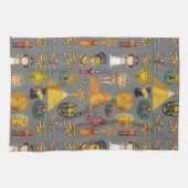 Alte ägyptische Hieroglyphie-Muster Pharao Geschirrtuch (Horizontal)