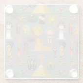 Alte ägyptische Hieroglyphie-Muster Pharao Glasuntersetzer (Rückseite)