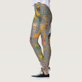 Alte ägyptische Hieroglyphie-Muster Pharao Leggings (Links)