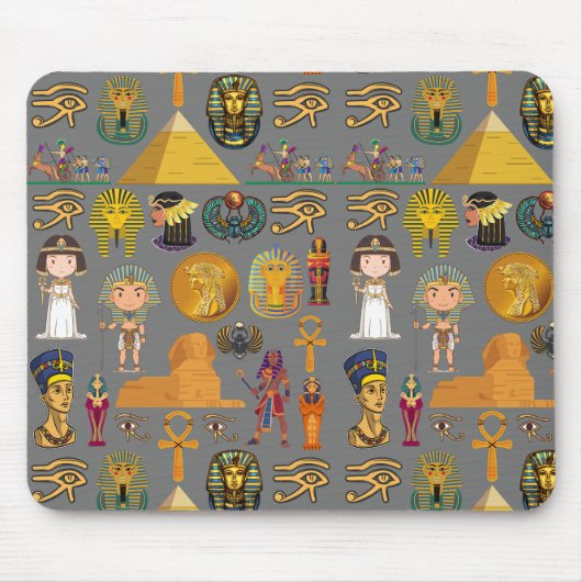 Alte ägyptische Hieroglyphie-Muster Pharao Mousepad (Vorne)