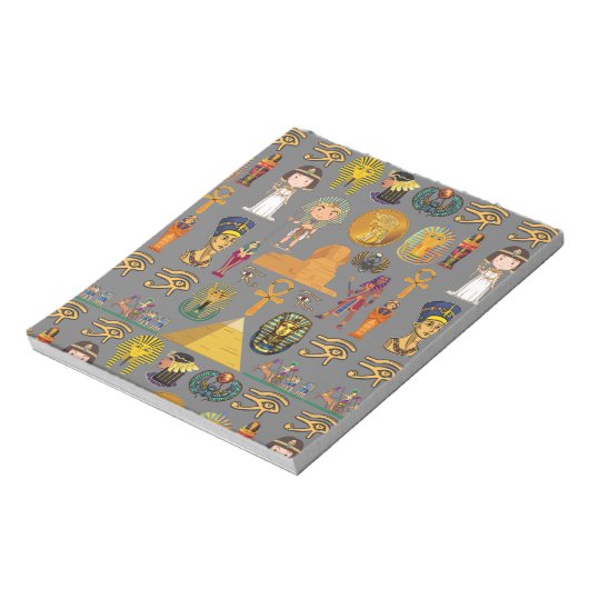 Alte ägyptische Hieroglyphie-Muster Pharao Notizblock (Rotiert)