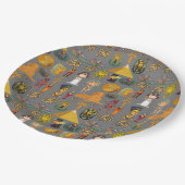 Alte ägyptische Hieroglyphie-Muster Pharao Pappteller (Schrägansicht)