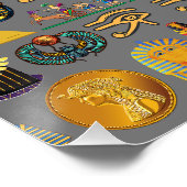 Alte ägyptische Hieroglyphie-Muster Pharao Poster (Ecke)