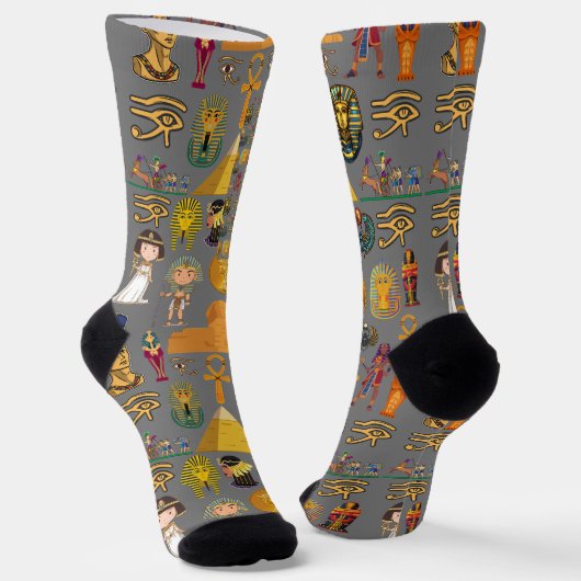 Alte ägyptische Hieroglyphie-Muster Pharao Socken (Gewinkelt)