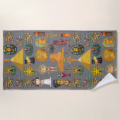 Alte ägyptische Hieroglyphie-Muster Pharao Strandtuch (Vorderseite)