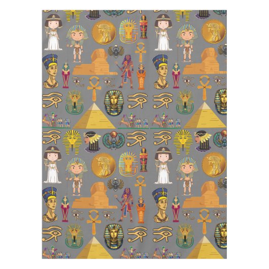 Alte ägyptische Hieroglyphie-Muster Pharao Tischdecke (Vorderseite)