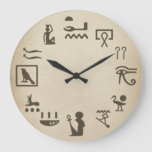 Alte ägyptische Hierogylphik Kunst Große Wanduhr (Vorderseite)