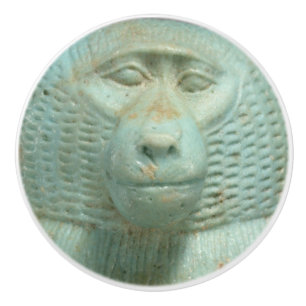 Alte Ägyptische Jade Baboon Snout Museumsstatue Keramikknauf