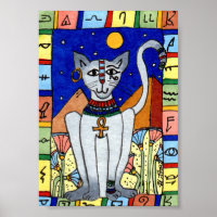 Alte ägyptische Katze Mini Folk Kunst