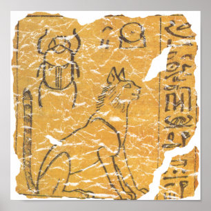 Alte ägyptische Katze und Tuchfisch Poster