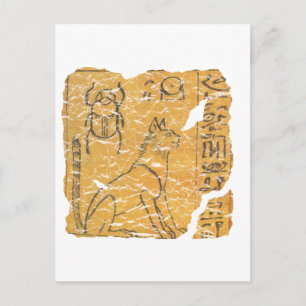 Alte ägyptische Katze und Tuchfisch Postkarte