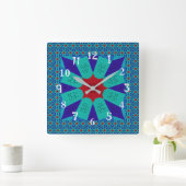 Alte ägyptische Kunst: Ein lebendiger Mandala. Quadratische Wanduhr (Zuhause)