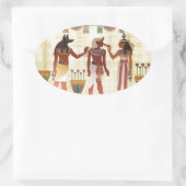 Alte, ägyptische Kunststil ovale Aufkleber (Tasche)