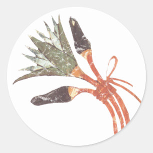 Alte ägyptische Lotus Blume & Buds Runder Aufkleber