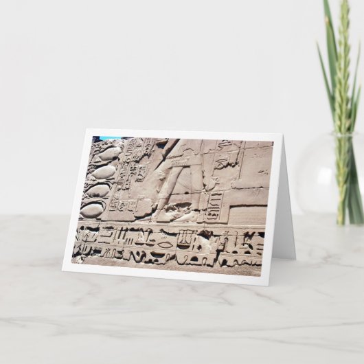 Alte ägyptische Mauer mit Hieroglyphics, Luxor Karte (Vorderseite)