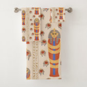 Alte ägyptische Mummy Artifact Orange Blue Badhandtuch Set (Insitu)