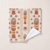 Alte ägyptische Mummy Artifact Orange Blue Badhandtuch Set (Waschlappen)