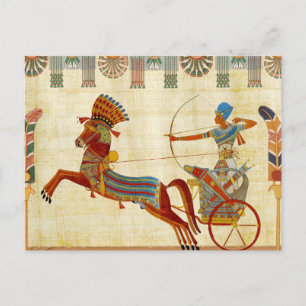 Alte ägyptische Pharao Ramses II. farbenfrohe Zeic Feiertagspostkarte