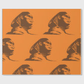 Alte ägyptische Sphinx fett Orange und Braun Geschenkpapier (Flach)