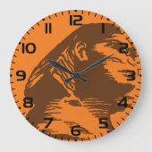 Alte ägyptische Sphinx fett Orange und Braun Große Wanduhr (Vorderseite)