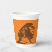 Alte ägyptische Sphinx fett Orange und Braun Pappbecher (Vorderseite)