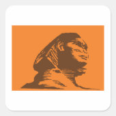 Alte ägyptische Sphinx fett Orange und Braun Quadratischer Aufkleber (Vorderseite)