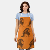 Alte ägyptische Sphinx fett Orange und Braun Schürze (Getragen)
