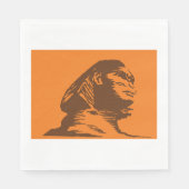 Alte ägyptische Sphinx fett Orange und Braun Serviette (Vorderseite)