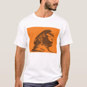 Alte ägyptische Sphinx fett Orange und Braun T-Shirt (Vorderseite)