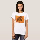 Alte ägyptische Sphinx fett Orange und Braun T-Shirt (Vorne ganz)