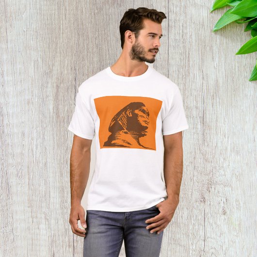 Alte ägyptische Sphinx fett Orange und Braun T-Shirt